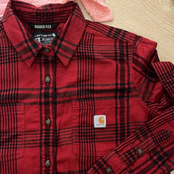 NWOT Carhartt Rugged Flex Relaxed Fit Midweight Flannel Plaid Tunic Shirt Sz M - Picture 5 of 6